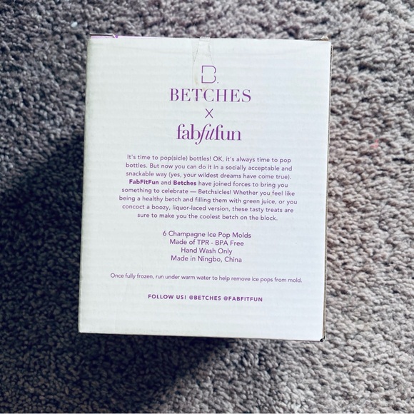 Betches x FabFitFun Purple Pink 6 Betchsicles Champagne Ice Pop Molds NWT - Picture 2 of 9